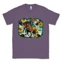 Lavender western rodeo horse cowhide sunflowers Classic Tee - BarkalooDesign