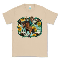 Mushroom western rodeo horse cowhide sunflowers Classic Tee - BarkalooDesign