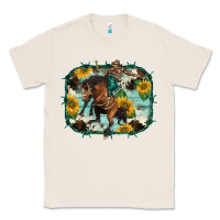 Natural western rodeo horse cowhide sunflowers Classic Tee - BarkalooDesign