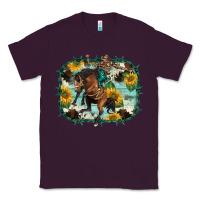 Plum western rodeo horse cowhide sunflowers Classic Tee - BarkalooDesign