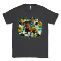 Smoke western rodeo horse cowhide sunflowers Classic Tee - BarkalooDesign