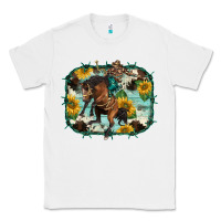 White western rodeo horse cowhide sunflowers Classic Tee - BarkalooDesign