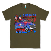 Army Green American heart southern soul truck 4th of july Classic Tee - CowGirlArtShop