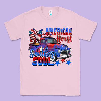 American Heart Southern Soul Truck 4th Of July Classic Tee Designed By Cowgirlartshop