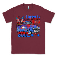 Burgundy American heart southern soul truck 4th of july Classic Tee - CowGirlArtShop