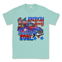 Seafoam American heart southern soul truck 4th of july Classic Tee - CowGirlArtShop