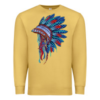 Antique Gold indian headdress with american flag Premium Sweatshirt - BarkalooDesign