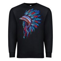 Indian Headdress With American Flag Premium Sweatshirt | Teevron