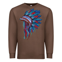 Chestnut indian headdress with american flag Premium Sweatshirt - BarkalooDesign