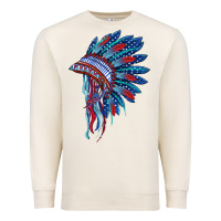 Sandshell indian headdress with american flag Premium Sweatshirt - BarkalooDesign