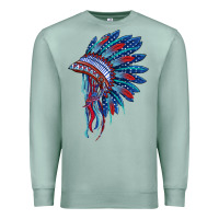 Seafoam indian headdress with american flag Premium Sweatshirt - BarkalooDesign
