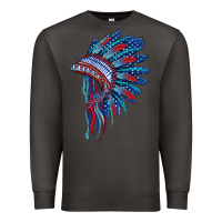 Smoke indian headdress with american flag Premium Sweatshirt - BarkalooDesign