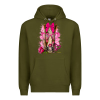 Army Green valentines day horse with sunglasses Premium Hoodie - NancyCooperArtShop