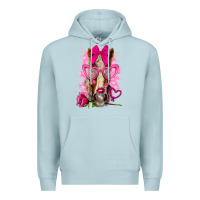 Blue Mist valentines day horse with sunglasses Premium Hoodie - NancyCooperArtShop
