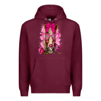 Burgundy valentines day horse with sunglasses Premium Hoodie - NancyCooperArtShop