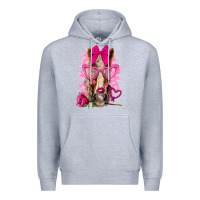 Heather Grey valentines day horse with sunglasses Premium Hoodie - NancyCooperArtShop