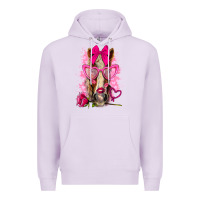 Lilac valentines day horse with sunglasses Premium Hoodie - NancyCooperArtShop