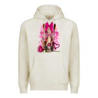 Oatmeal Heather valentines day horse with sunglasses Premium Hoodie - NancyCooperArtShop