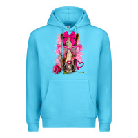 Ocean Blue valentines day horse with sunglasses Premium Hoodie - NancyCooperArtShop