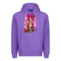 Purple valentines day horse with sunglasses Premium Hoodie - NancyCooperArtShop