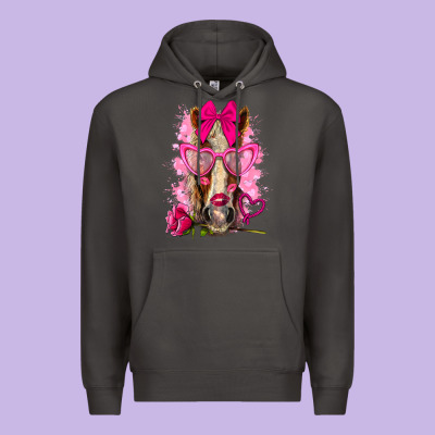 Valentines Day Horse With Sunglasses Premium Hoodie Designed By Nancycooperartshop
