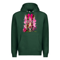 Sports Green valentines day horse with sunglasses Premium Hoodie - NancyCooperArtShop