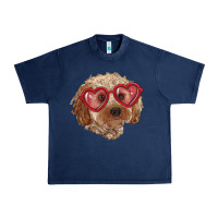 Navy toy poodle with love glasses Urban Heavy Tee - RanaPortraitStore