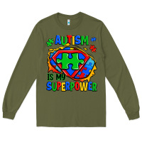 Army Green autism is my superpower ripped shirt Long Sleeve Tee - Zillion Design Studio