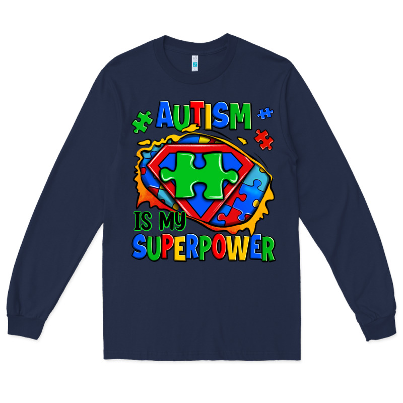 Autism Is My Superpower Ripped Shirt Long Sleeve Tee by Zillion Design Studio | Teevron