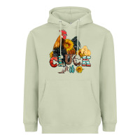 Matcha cluck it coop animals hen and chick aztec serape leopard Heavyweight Hoodie - Artiststas