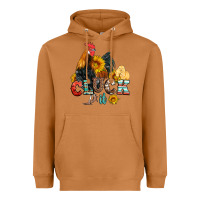 Meerkat cluck it coop animals hen and chick aztec serape leopard Heavyweight Hoodie - Artiststas