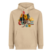 Mushroom cluck it coop animals hen and chick aztec serape leopard Heavyweight Hoodie - Artiststas