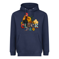Navy cluck it coop animals hen and chick aztec serape leopard Heavyweight Hoodie - Artiststas