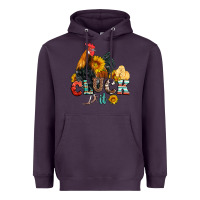 Plum cluck it coop animals hen and chick aztec serape leopard Heavyweight Hoodie - Artiststas