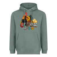 Sage cluck it coop animals hen and chick aztec serape leopard Heavyweight Hoodie - Artiststas