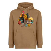 Toasted Coconut cluck it coop animals hen and chick aztec serape leopard Heavyweight Hoodie - Artiststas
