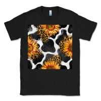 Black cowhide leopard sunflower seamless pattern Classic Tee - BundleAndBundleShop