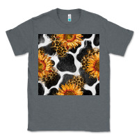 Charcoal Heather cowhide leopard sunflower seamless pattern Classic Tee - BundleAndBundleShop