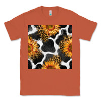 Copper cowhide leopard sunflower seamless pattern Classic Tee - BundleAndBundleShop