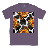 Lavender cowhide leopard sunflower seamless pattern Classic Tee - BundleAndBundleShop
