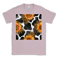 Lilac cowhide leopard sunflower seamless pattern Classic Tee - BundleAndBundleShop