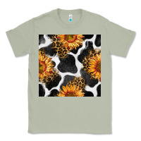 Matcha cowhide leopard sunflower seamless pattern Classic Tee - BundleAndBundleShop
