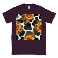 Plum cowhide leopard sunflower seamless pattern Classic Tee - BundleAndBundleShop