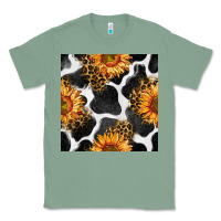 Sage cowhide leopard sunflower seamless pattern Classic Tee - BundleAndBundleShop