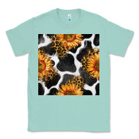 Seafoam cowhide leopard sunflower seamless pattern Classic Tee - BundleAndBundleShop