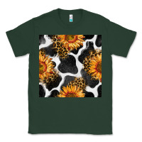 Sports Green cowhide leopard sunflower seamless pattern Classic Tee - BundleAndBundleShop