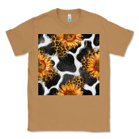 Toasted Coconut cowhide leopard sunflower seamless pattern Classic Tee - BundleAndBundleShop