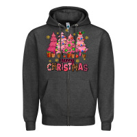 Charcoal Heather pink christmas trees Zipper Hoodie - AdoDesignShop