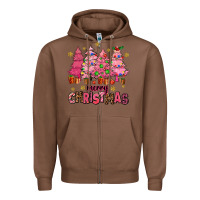 Chestnut pink christmas trees Zipper Hoodie - AdoDesignShop