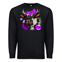 Black halloween roses cow Premium Sweatshirt - Jasminsmagicworld
